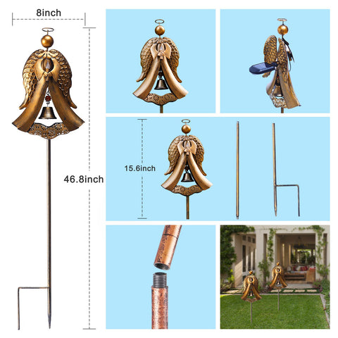 Homight solar panel angel stake powers automatically in sunlight