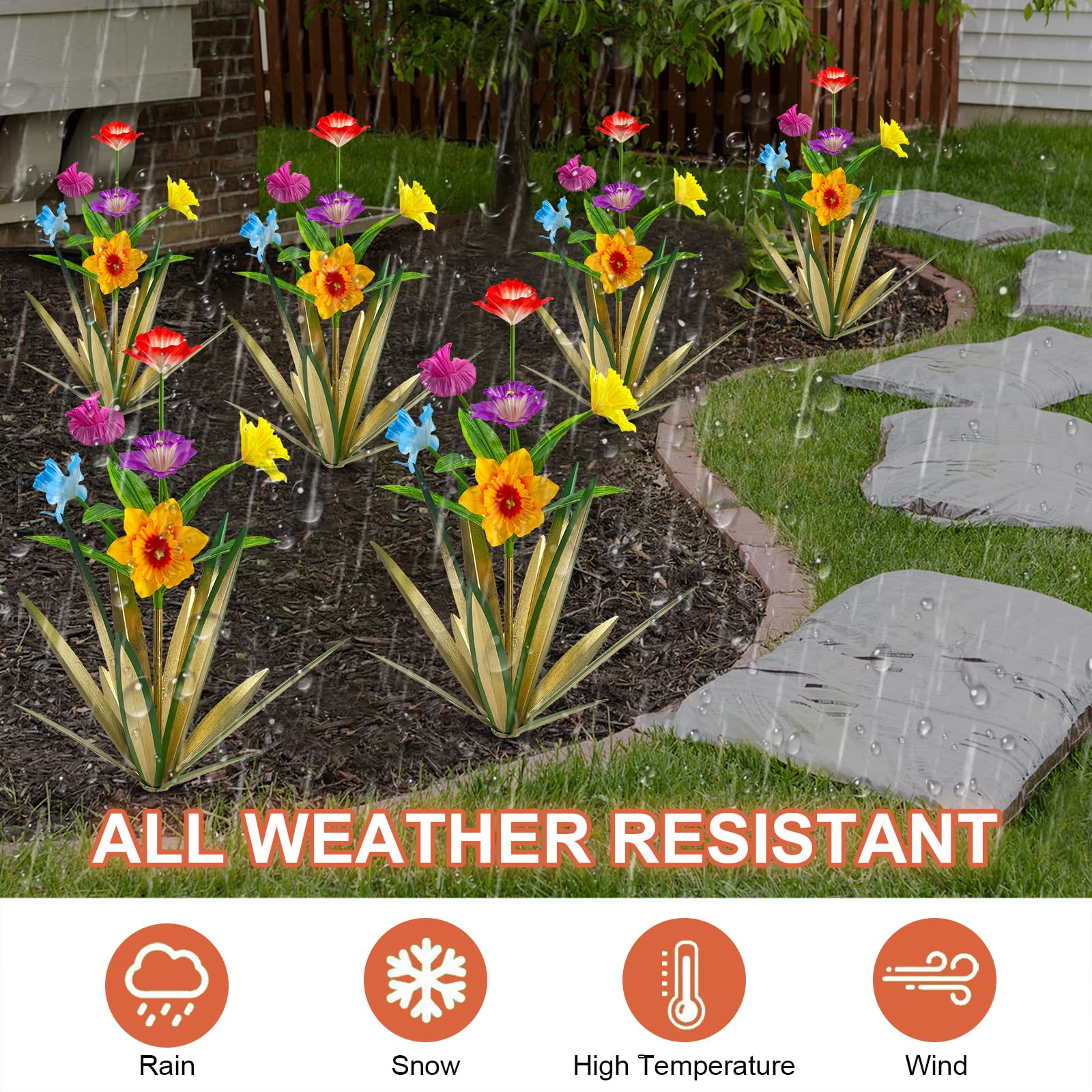 Homight waterproof agave yard ornament withstands rain, snow, and sun.