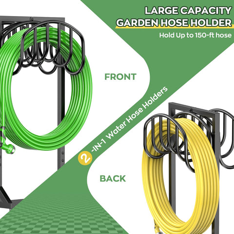 HOMIJIABRO dual-hose-storage keeps hoses accessible from both sides