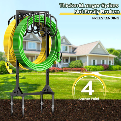 HOMIJIABRO four-anchor base stabilizes the hose stand on uneven ground