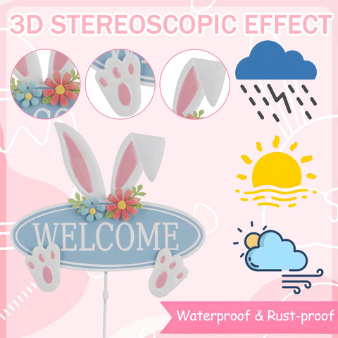 HOMirable 3D spring bunny decor brings whimsy to flower beds and yards.