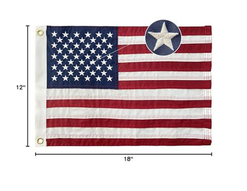 Homissor flag near the front door creates a welcoming patriotic vibe.