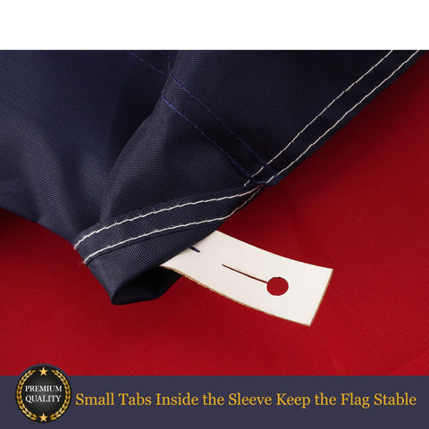 Homissor American flag sleeve 2.5x4 shows embroidered stars and weather-ready nylon.