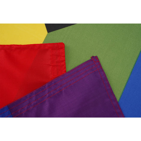 Homissor flag printed on both sides, bright hues for indoor showcases.