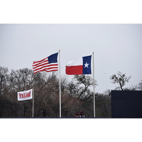 American and Texas flags together provide versatile decor