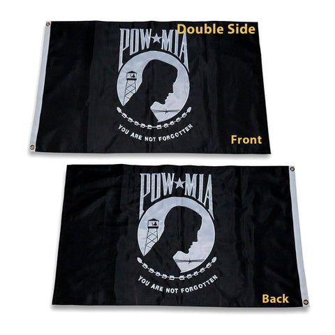 Homissor POW MIA flag embroidered 3x5 outdoors fluttering in breeze for remembrance