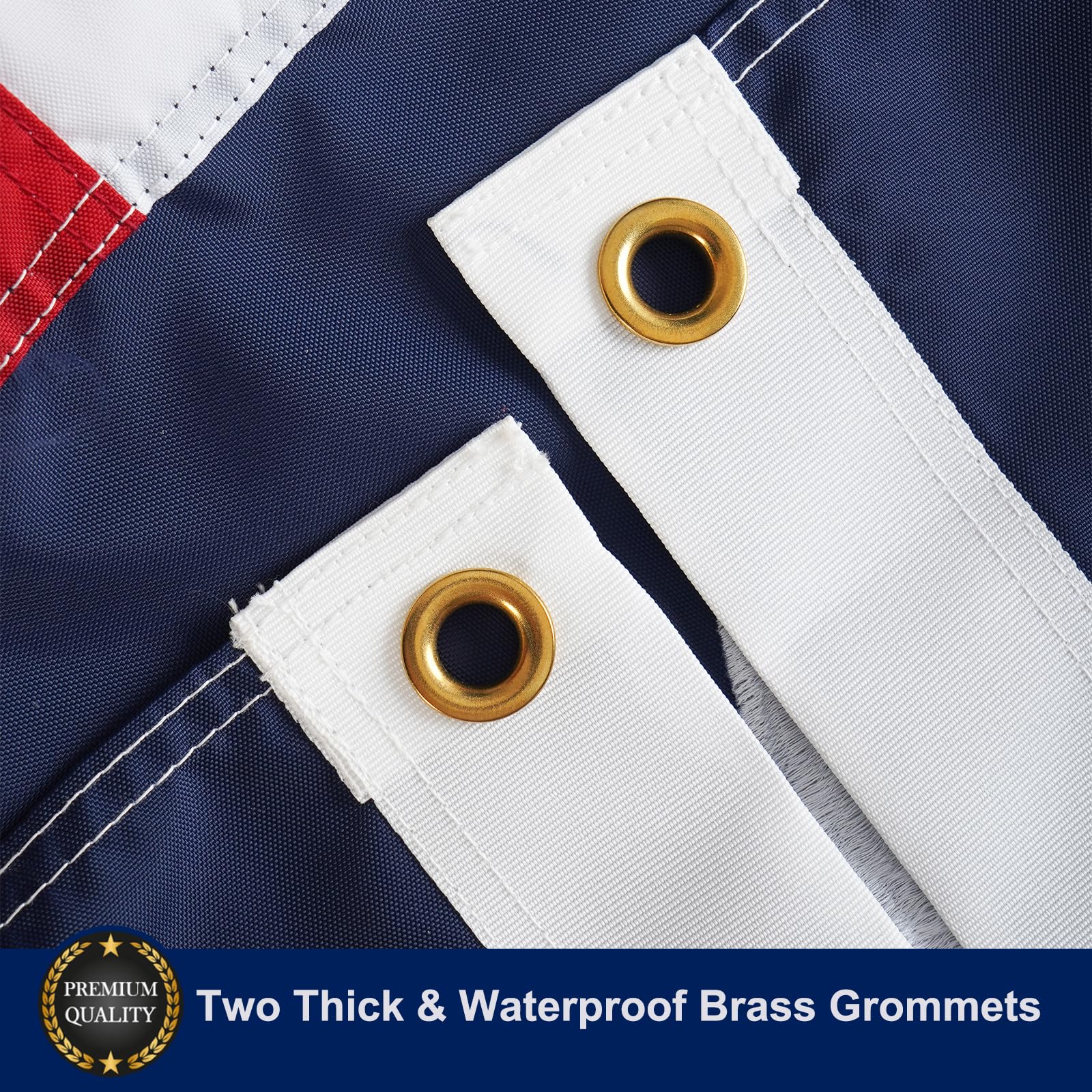 Homissor flag's four-stitch hem improves longevity and resists fraying