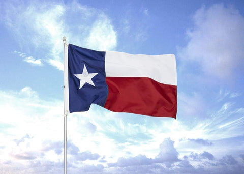 Homissor Texas flag with durable fly end stitching.