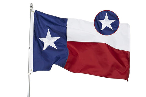 Homissor Texas flag 4x6 with embroidered stars for premium outdoor display.