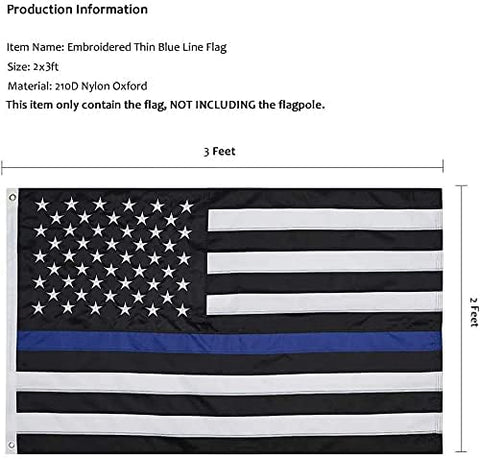 Homissor travel-friendly blue line flag for on-the-go display.