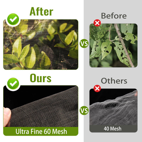 Homiton see-through mesh netting lets air and sunlight reach plants.