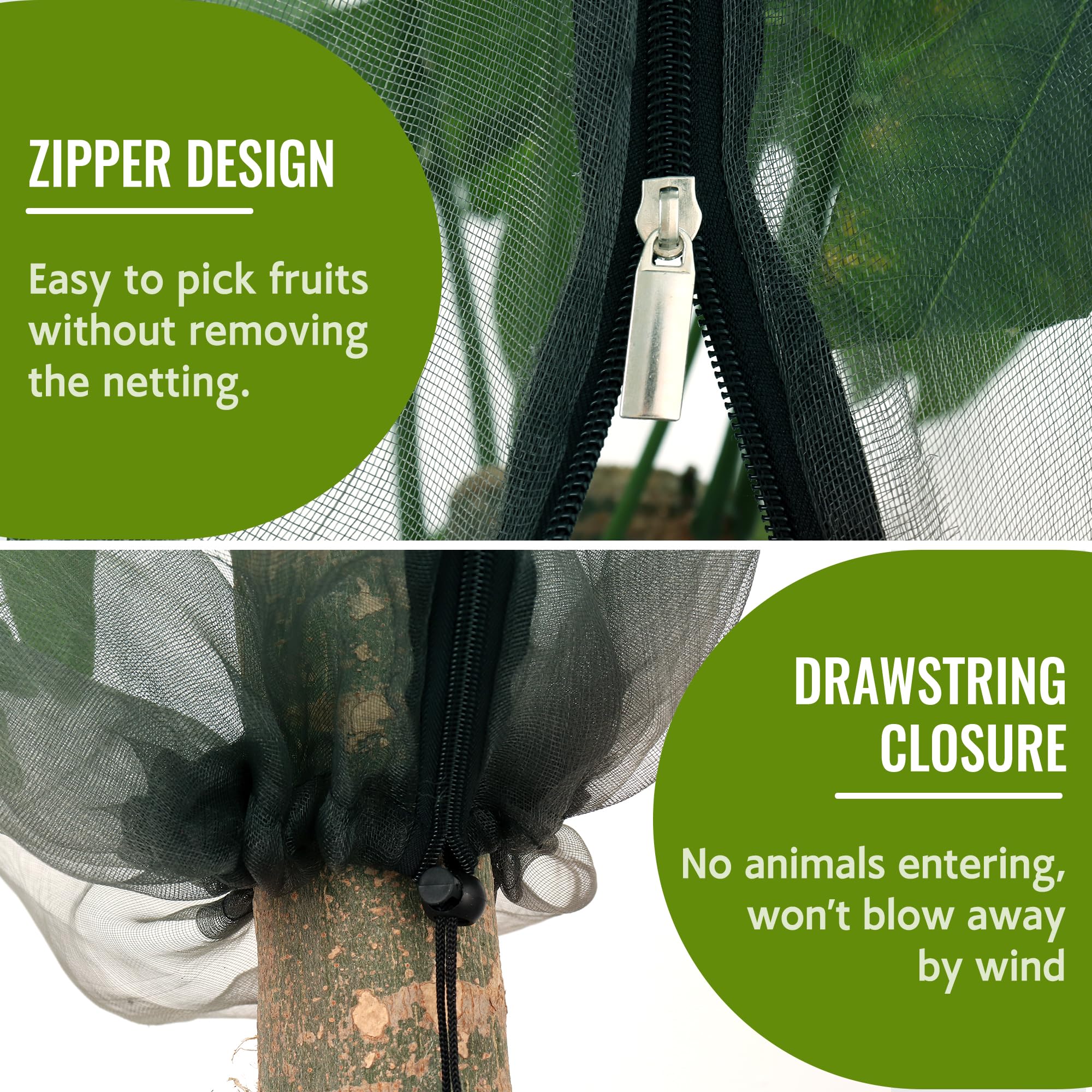 Homiton weather-resistant garden netting withstands rain and wind for durability.
