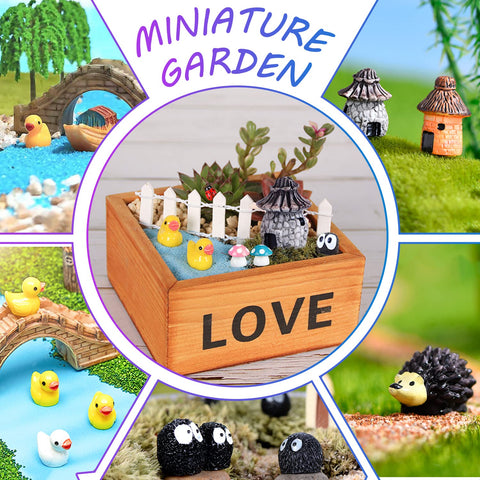 Homlone ducks create cute focal points in fairy gardens and desks