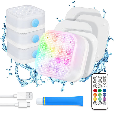 Homly rechargeable submersible light with remote for pool illumination at night
