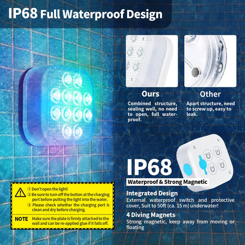 Homly remote-controlled lights ideal for pools, ponds, and fountains