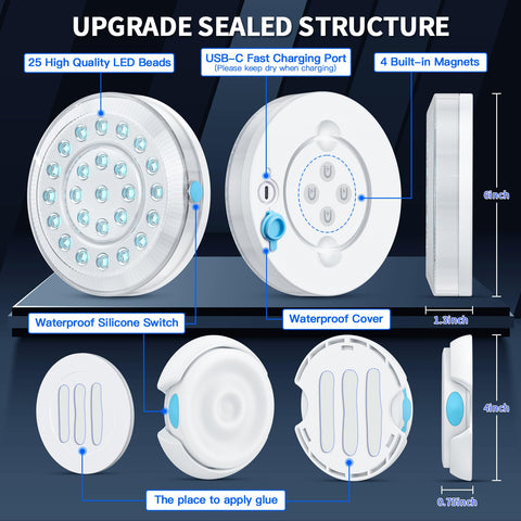 Homly underwater light secured with magnet for reliable placement.