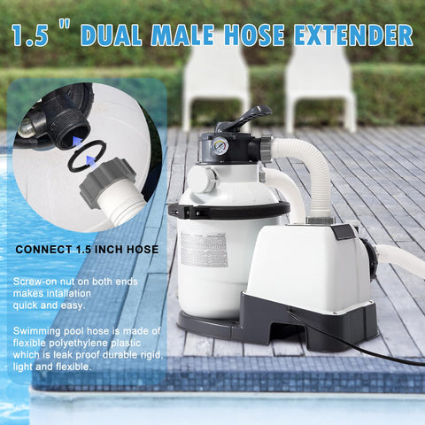 HOMNUTS for above-ground pools, Coleman-compatible hose setup