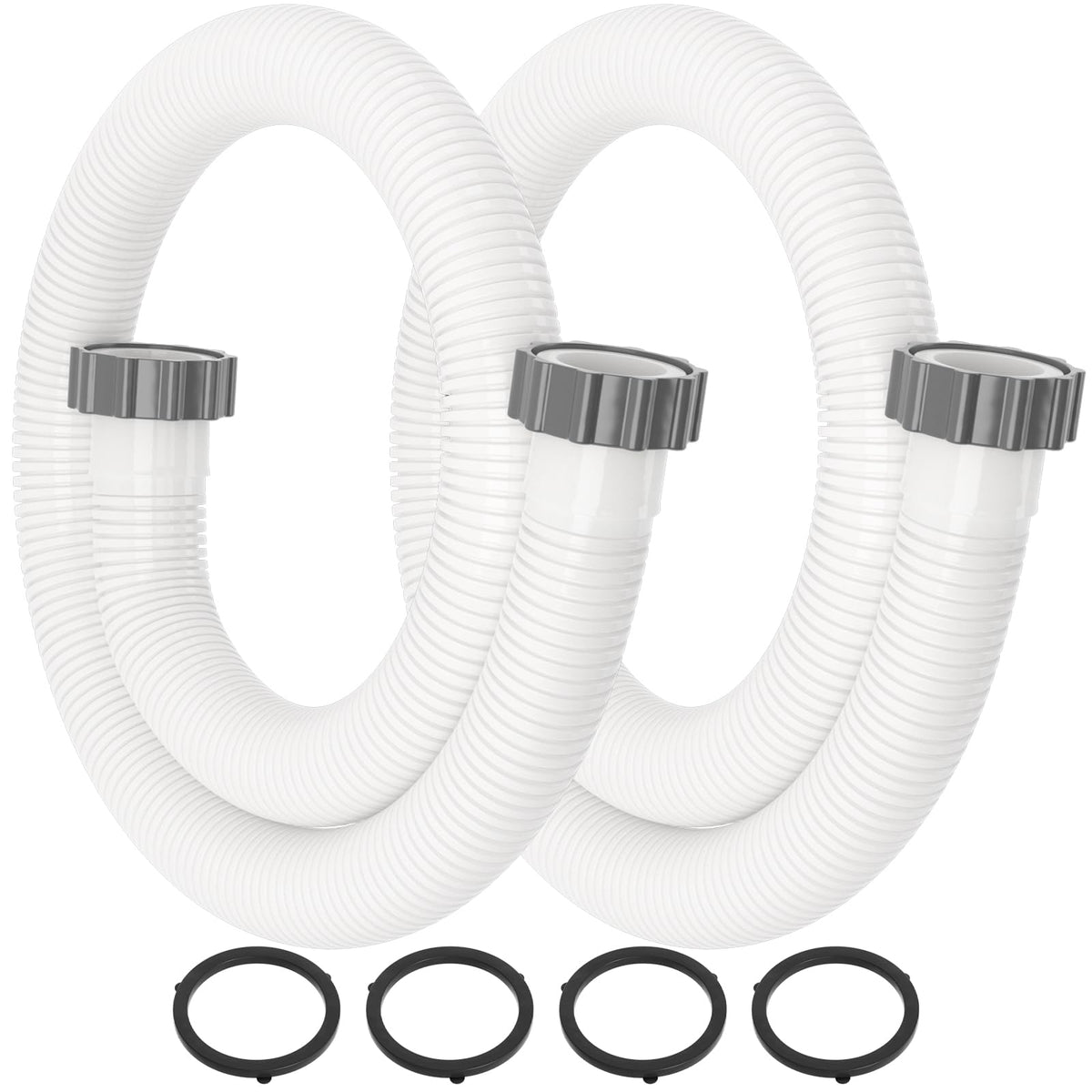 HOMNUTS pool hose 1.5 inch, 59 inch length for easy above-ground filtration.
