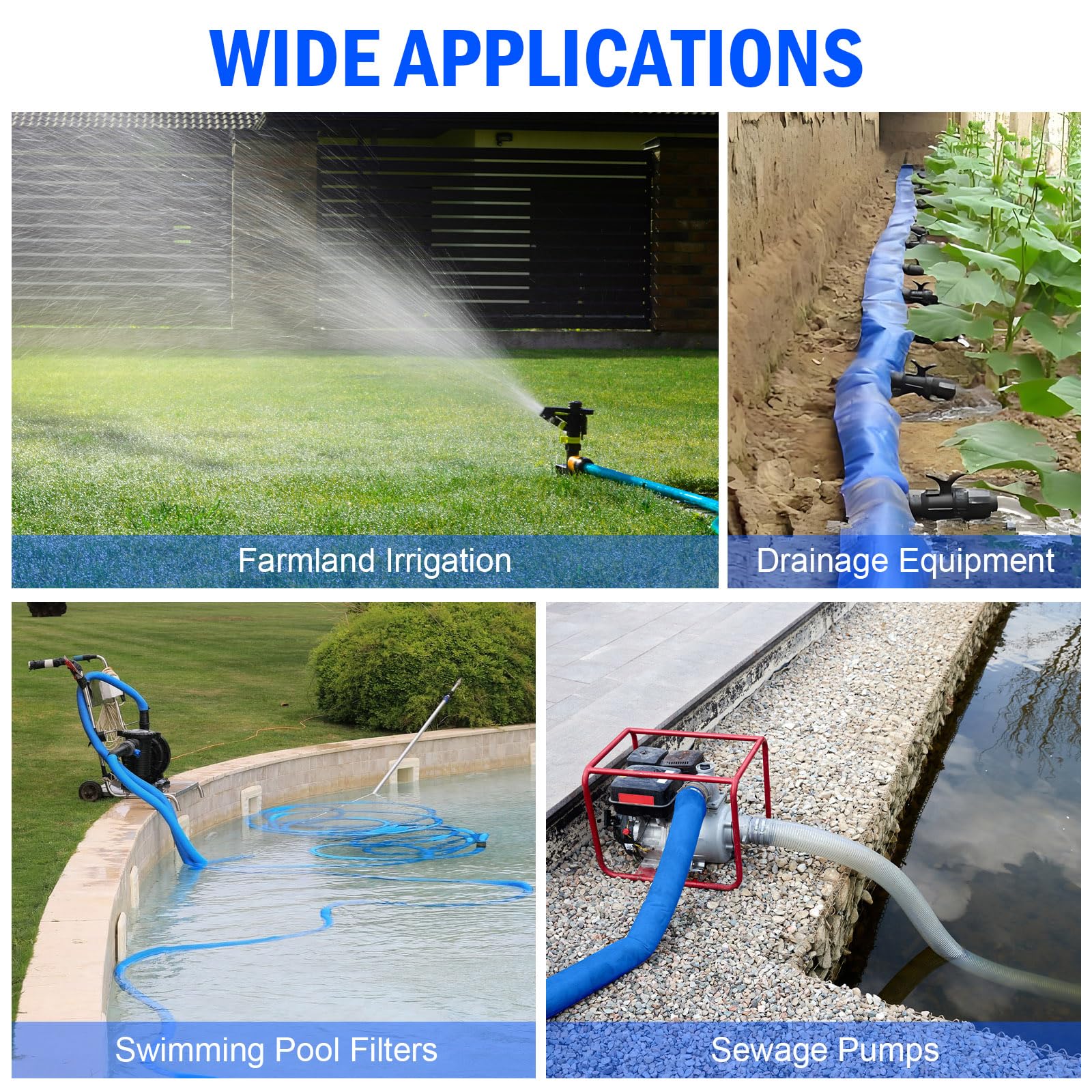 HOMNUTS versatile backwash hose for pool drainage, filter cleaning, and water transfer tasks