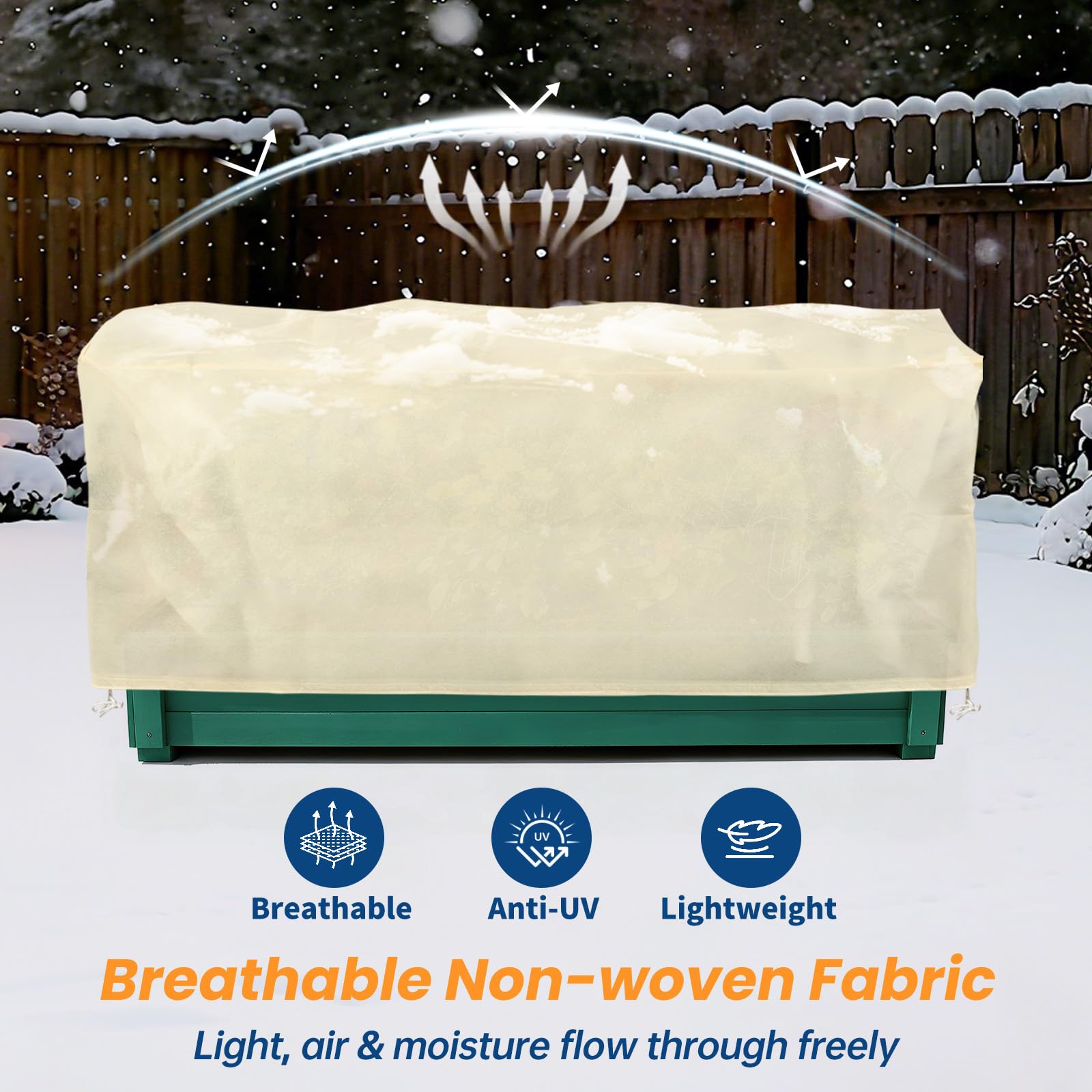 Homoda frost cover with drawstrings stays in place during wind