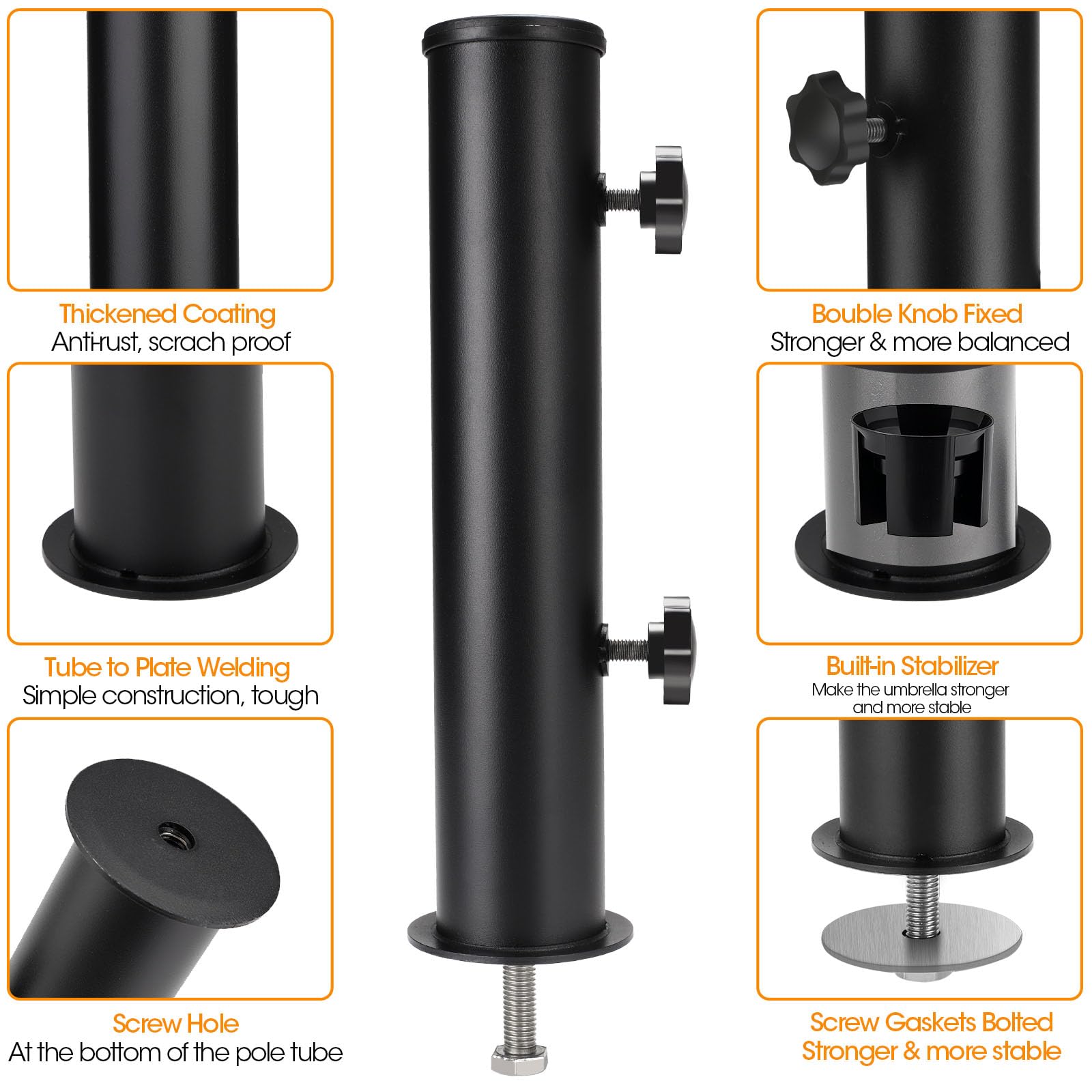 Hompoem kit includes sleeves, screws, and rings for complete setup
