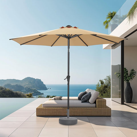 HOMSHADE 8-rib frame close-up shows sturdy construction for stability.