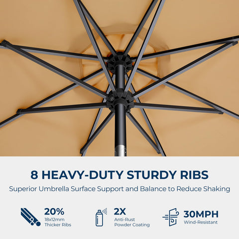 HOMSHADE secure storage strap keeps the umbrella folded safely.
