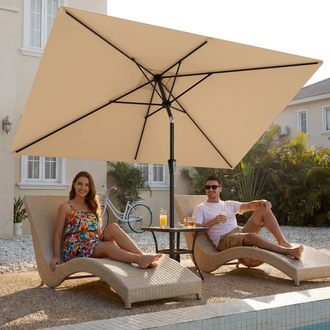 HOMSHADE UPF 50+ fabric blocks sun while preserving color vibrancy.