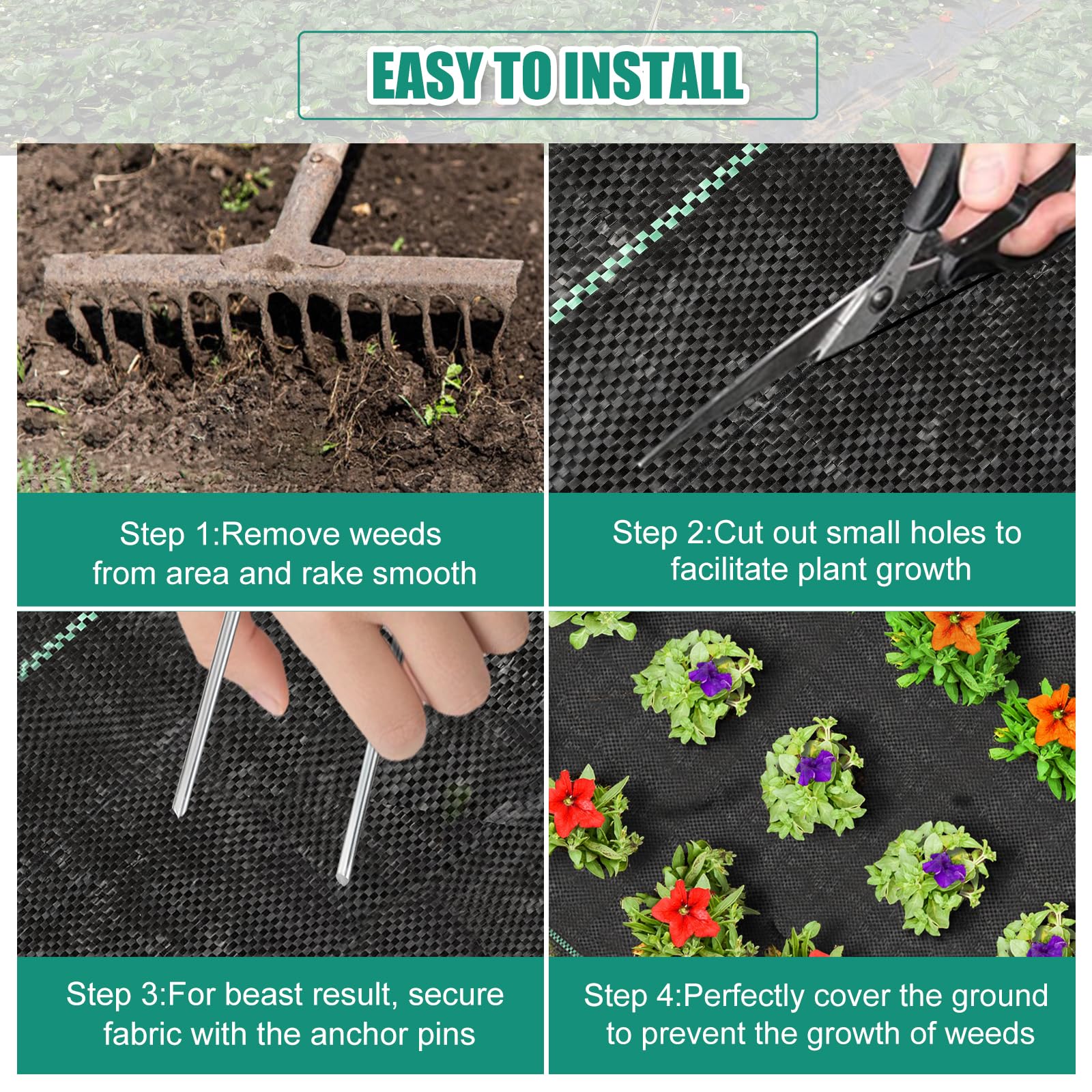 HOMSHIAM permeable breathable fabric promotes airflow and drainage in garden beds