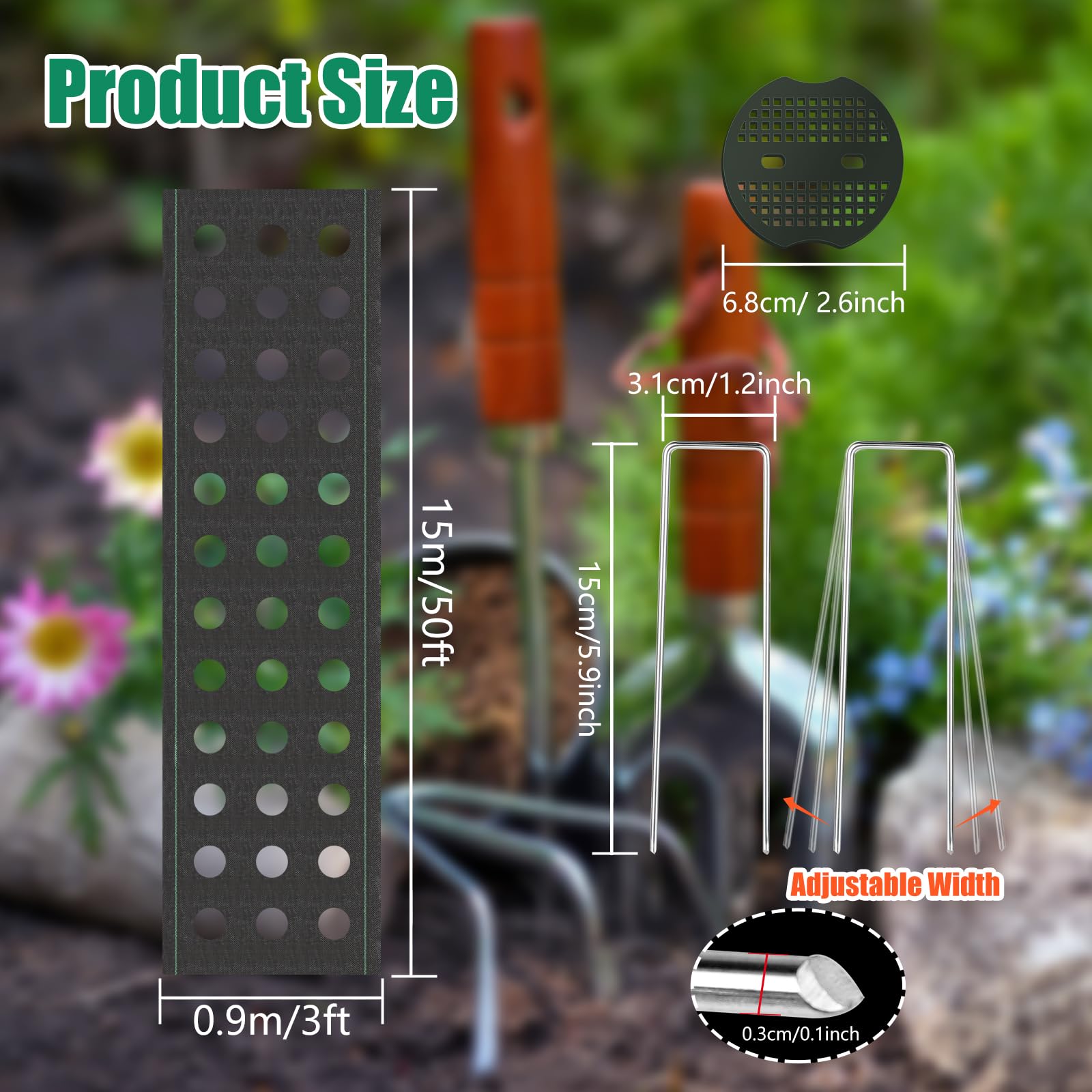 HOMSHIAM u-shaped-pegs anti-rust set for secure, reusable ground installation