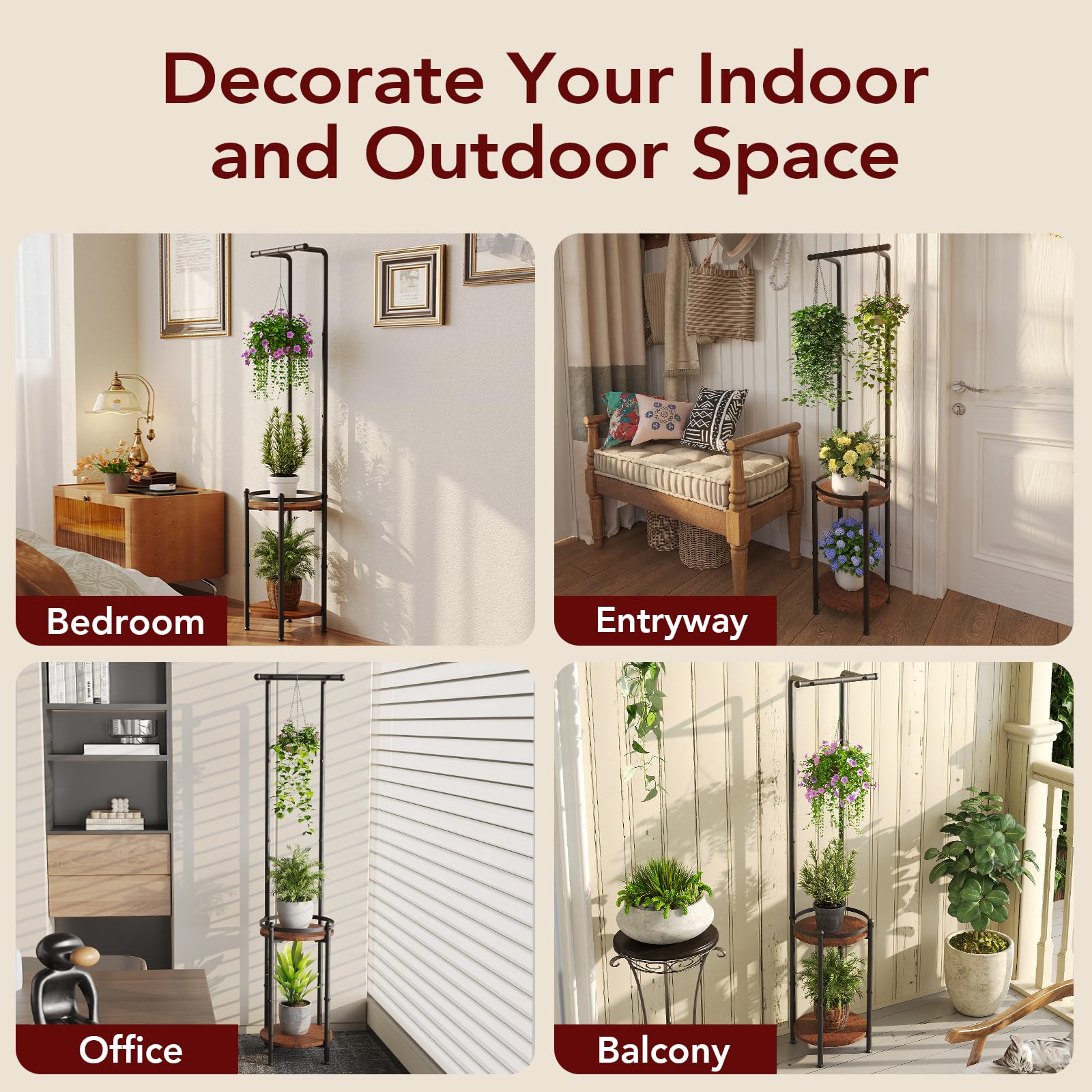 Homsorout plant stand easy assembly for quick setup.