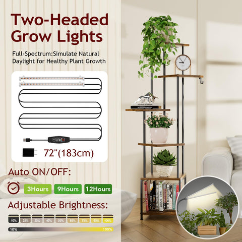 Homsorout plant stand sides hook supports hanging baskets for extra versatility