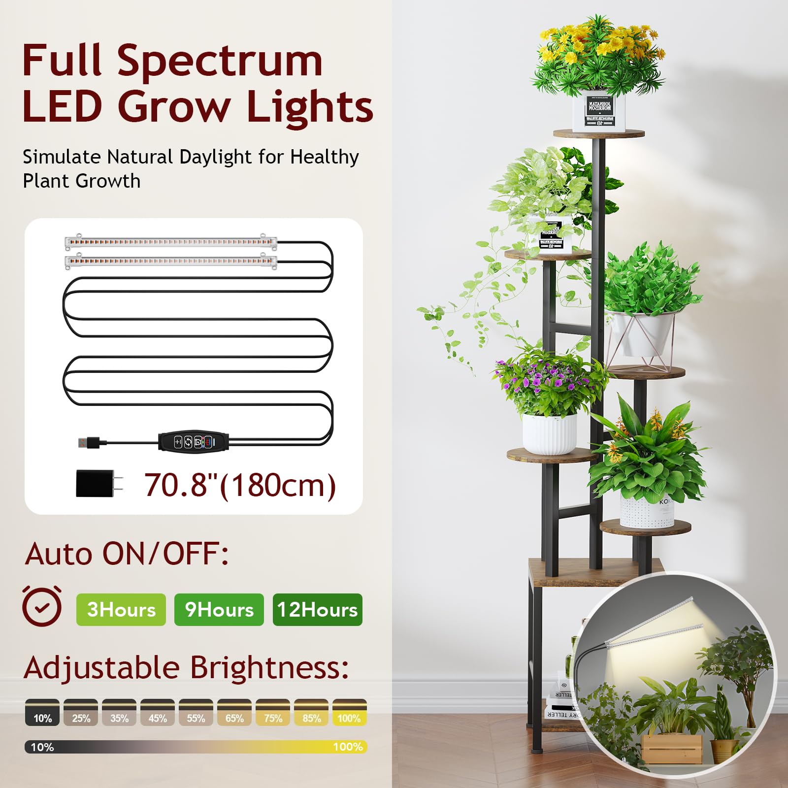 Homsorout space-saving design fits corners while expanding plant display