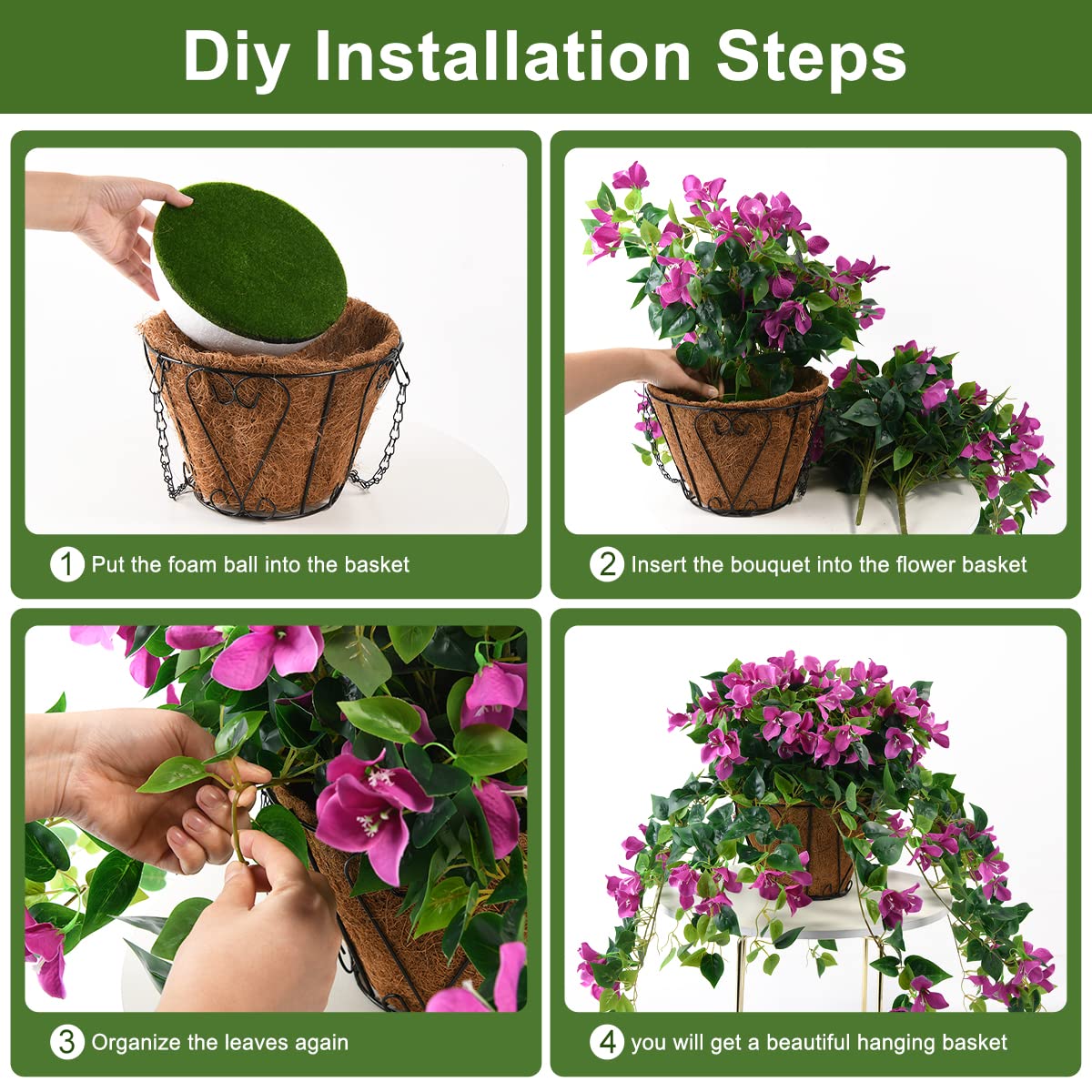 Homsunny weatherproof hanging planter adds year-round beauty to patio or yard.