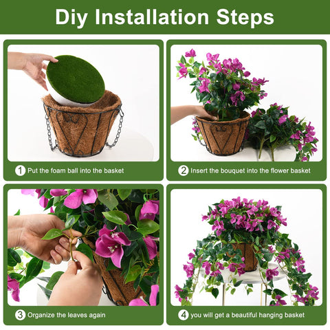Homsunny weatherproof hanging planter adds year-round beauty to patio or yard.