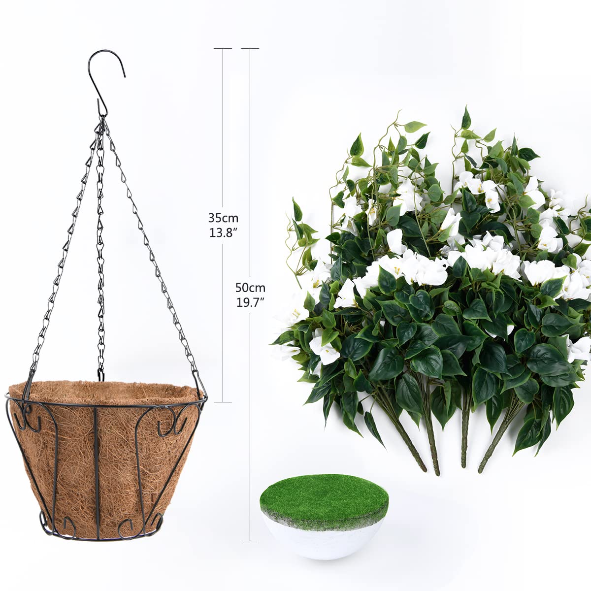Homsunny easy-care faux bougainvillea, wipe-clean.