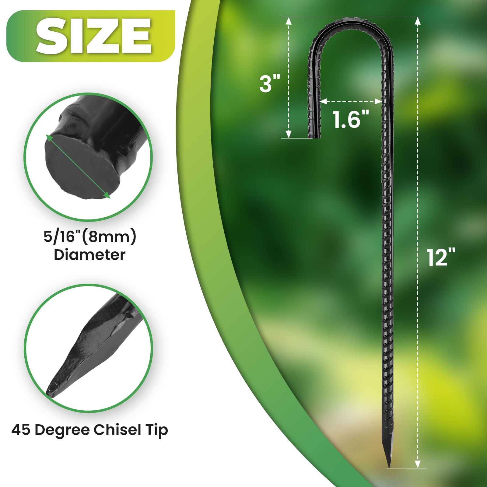 Homwin 516inch galvanized stakes resist rust for outdoor use
