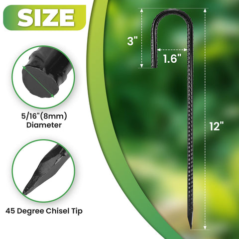 Homwin 516inch galvanized stakes resist rust for outdoor use