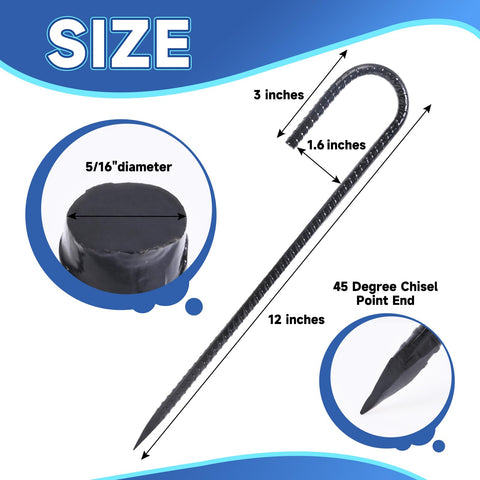 Homwin galvanized ground stake with 45-degree point penetrates soil smoothly.