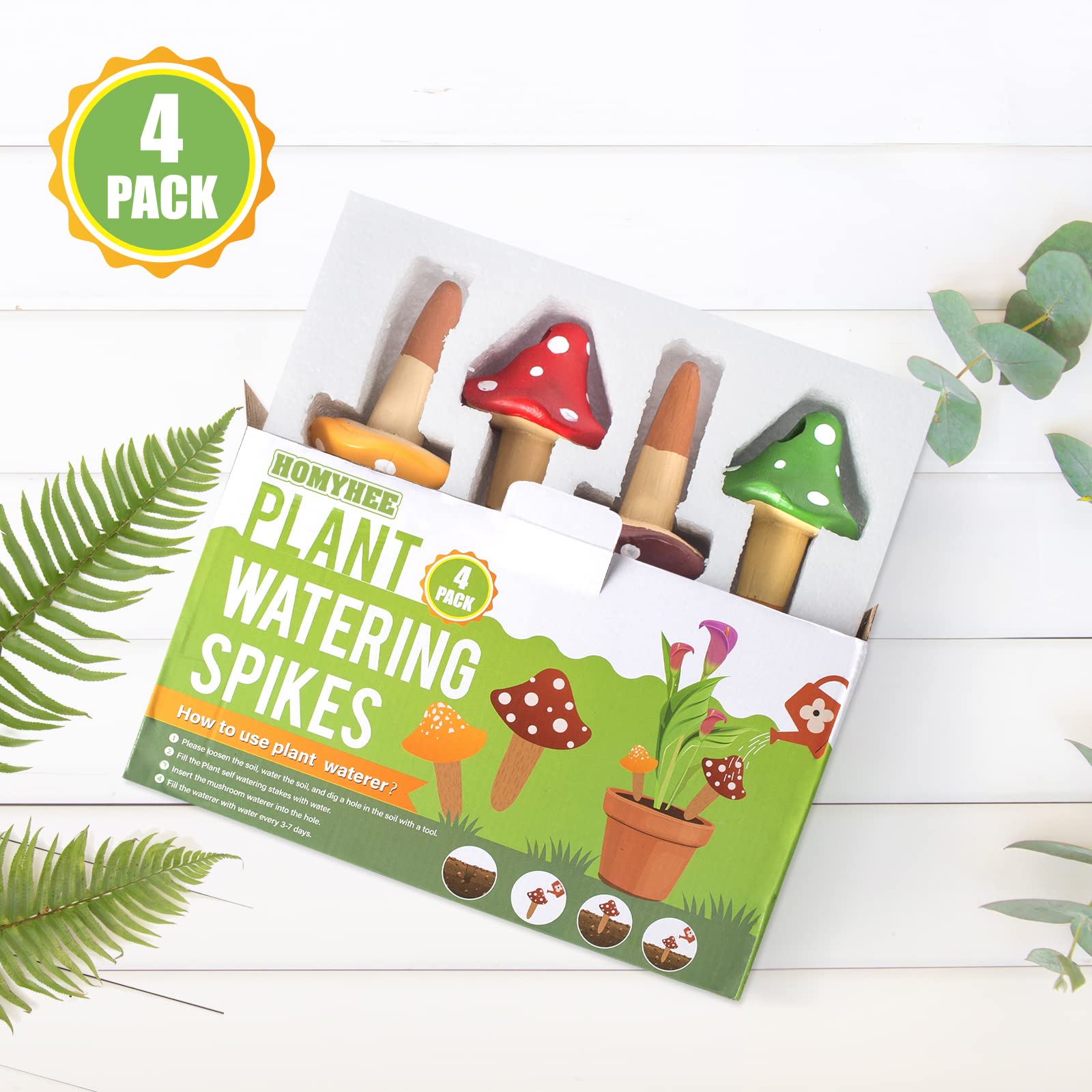 HOMYHEE colorful mushroom design adds charm to any planter setup.