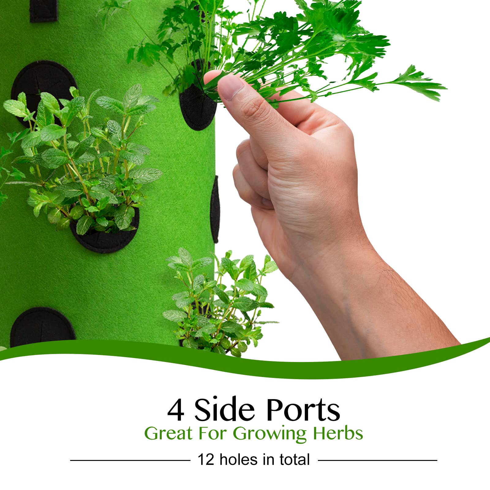 Homyhoo green aeration planter bag with breathable fabric design for healthy roots.