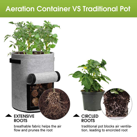 Homyhoo 10-gallon capacity supports potatoes, onions, tomatoes, and more.