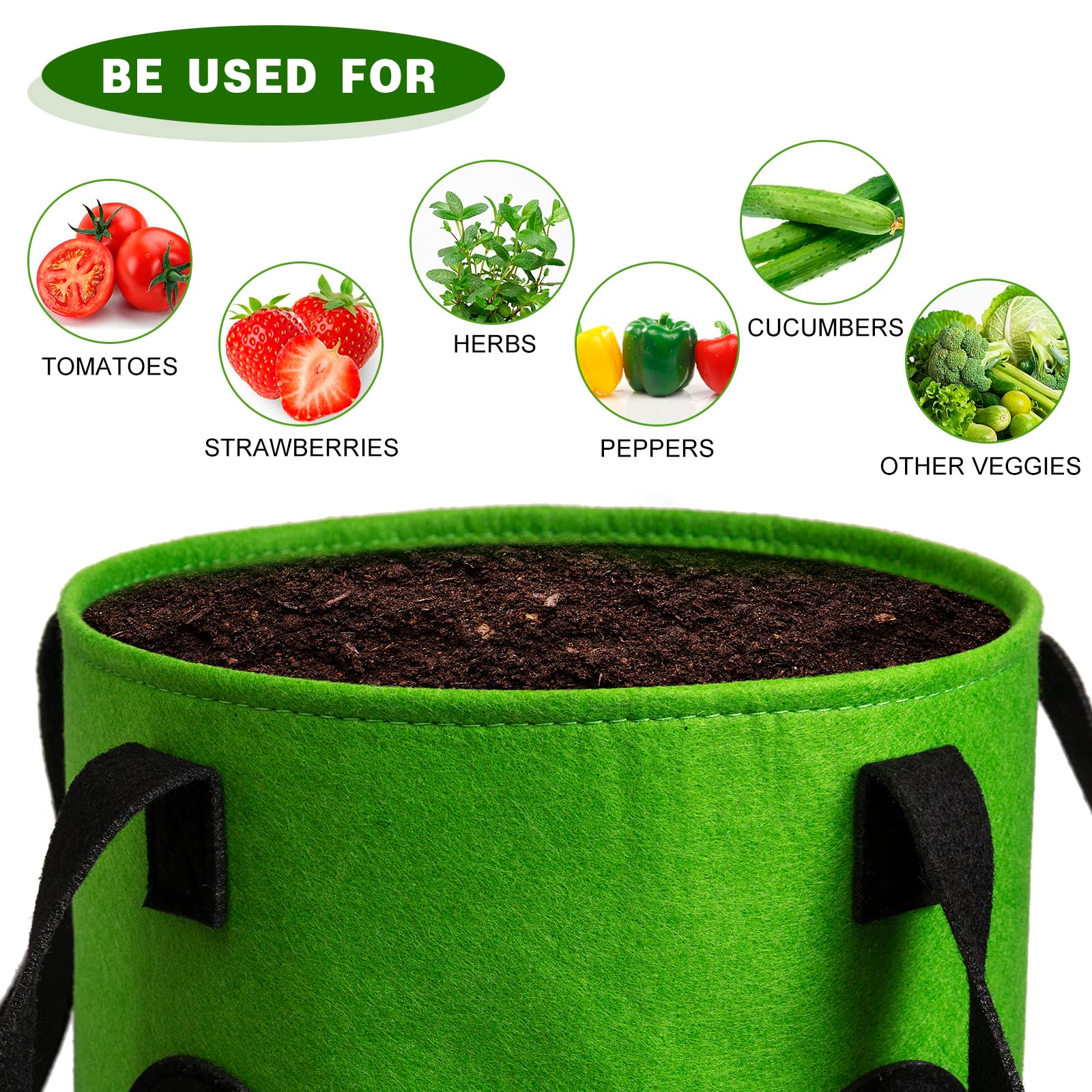 Homyhoo planter side openings enable growing herbs or peppers.