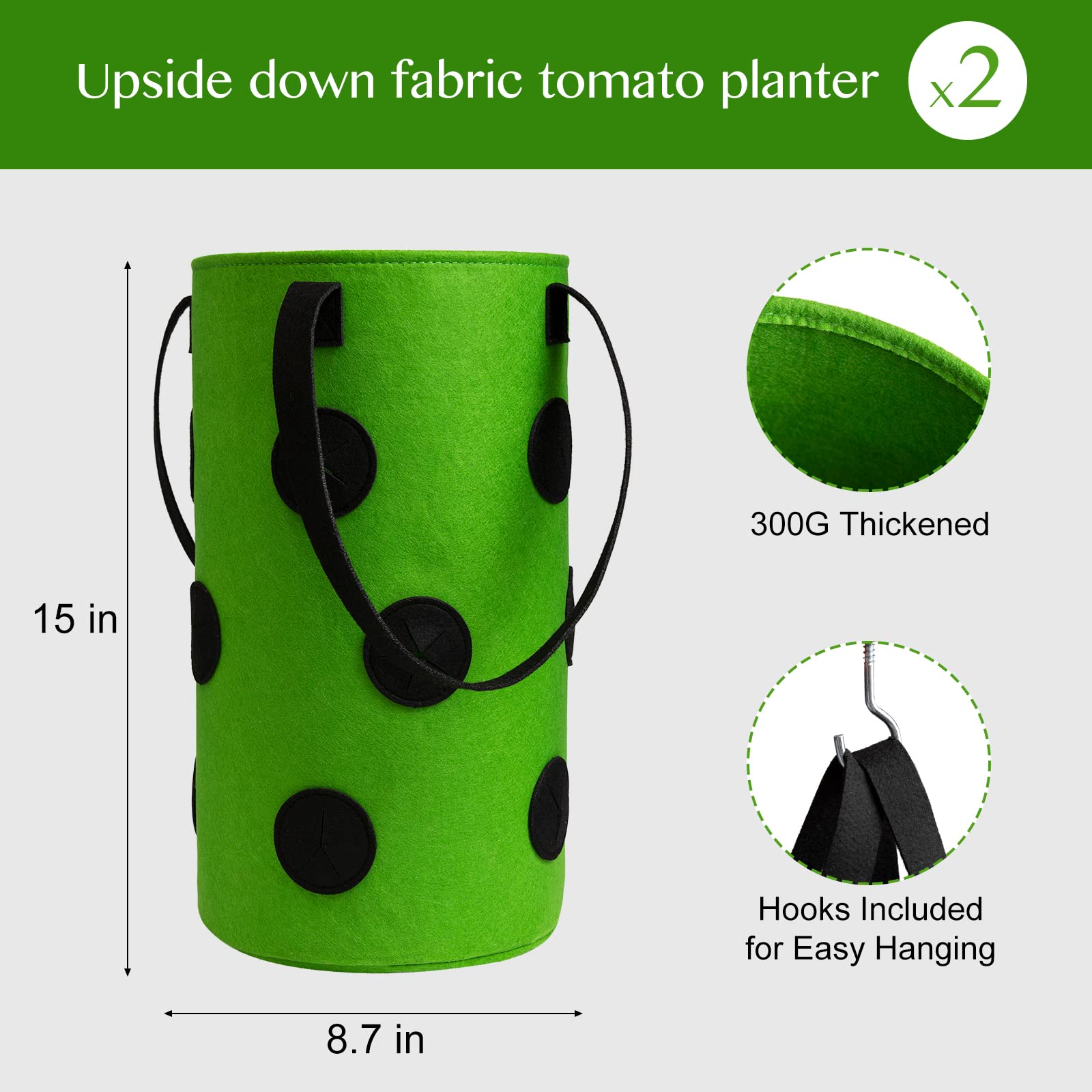 Homyhoo upside-down design saves space and directs water to roots.