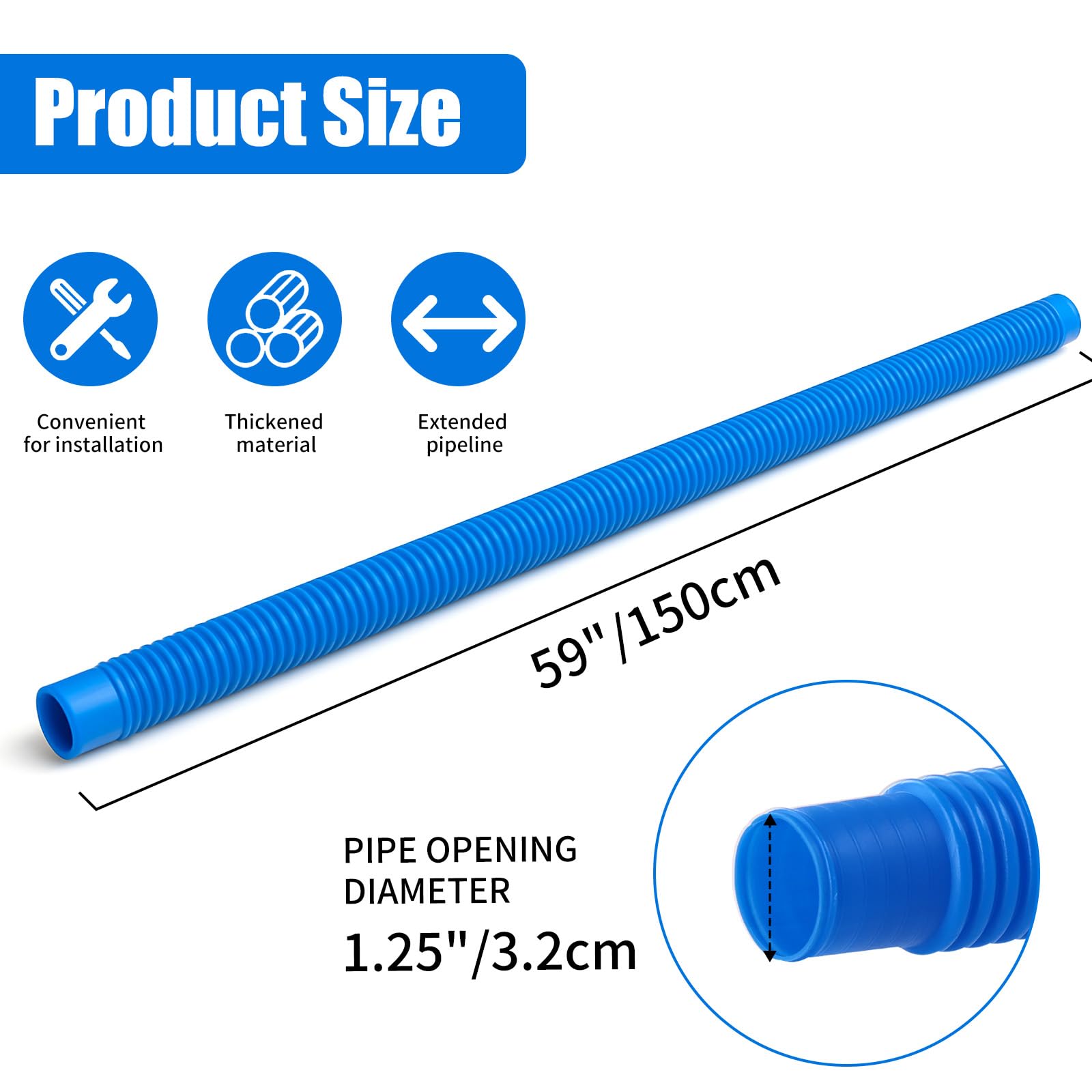 Homyplaza 59in pool hose for flexible above-ground configurations