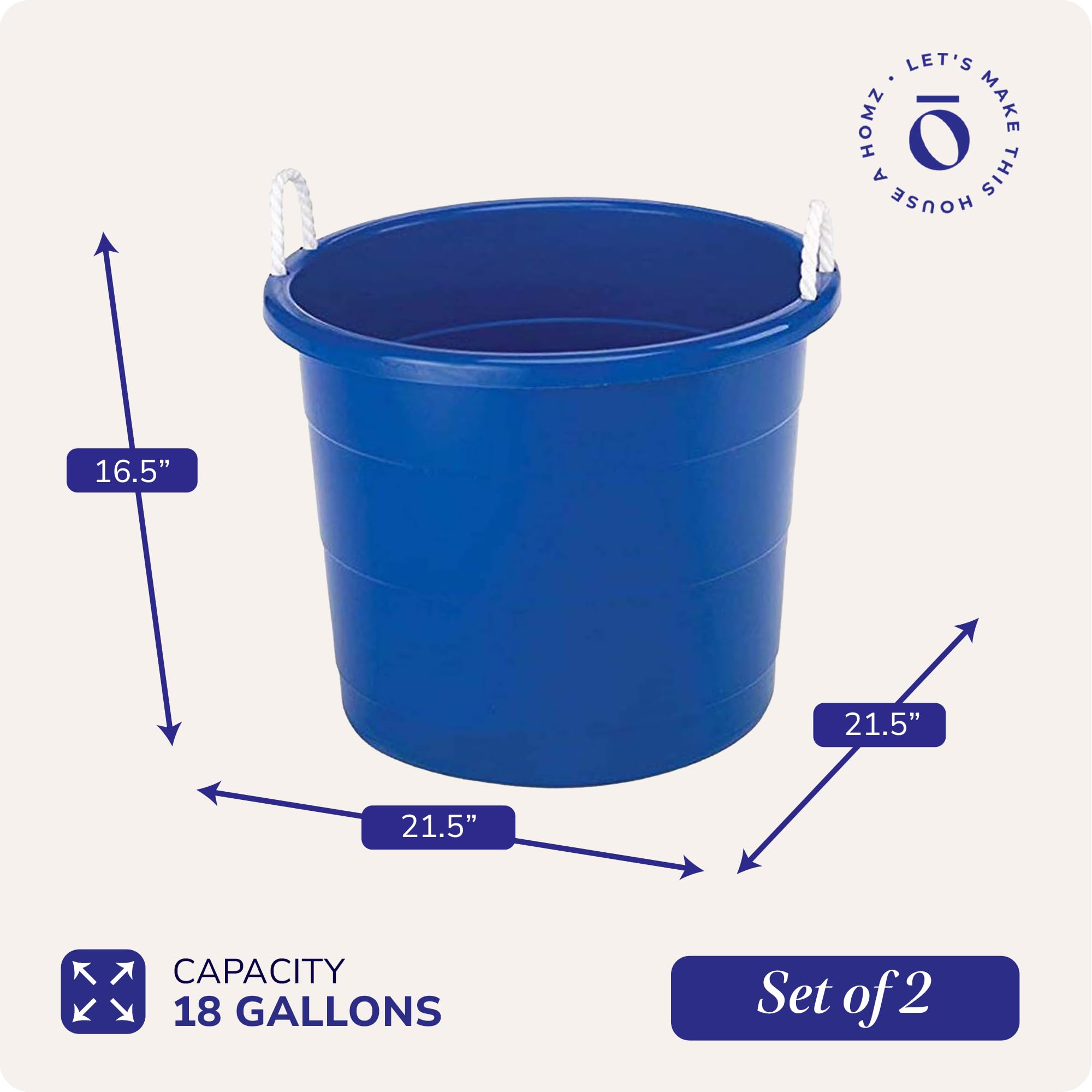 HOMZ indoor-outdoor bucket for quick cleanup and easy transport around home