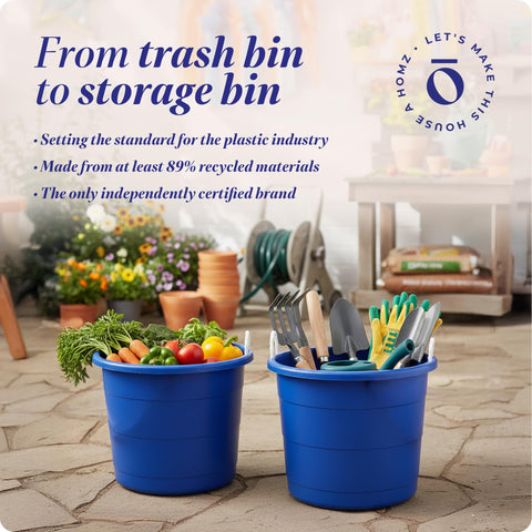HOMZ nestable design saves space when buckets are empty