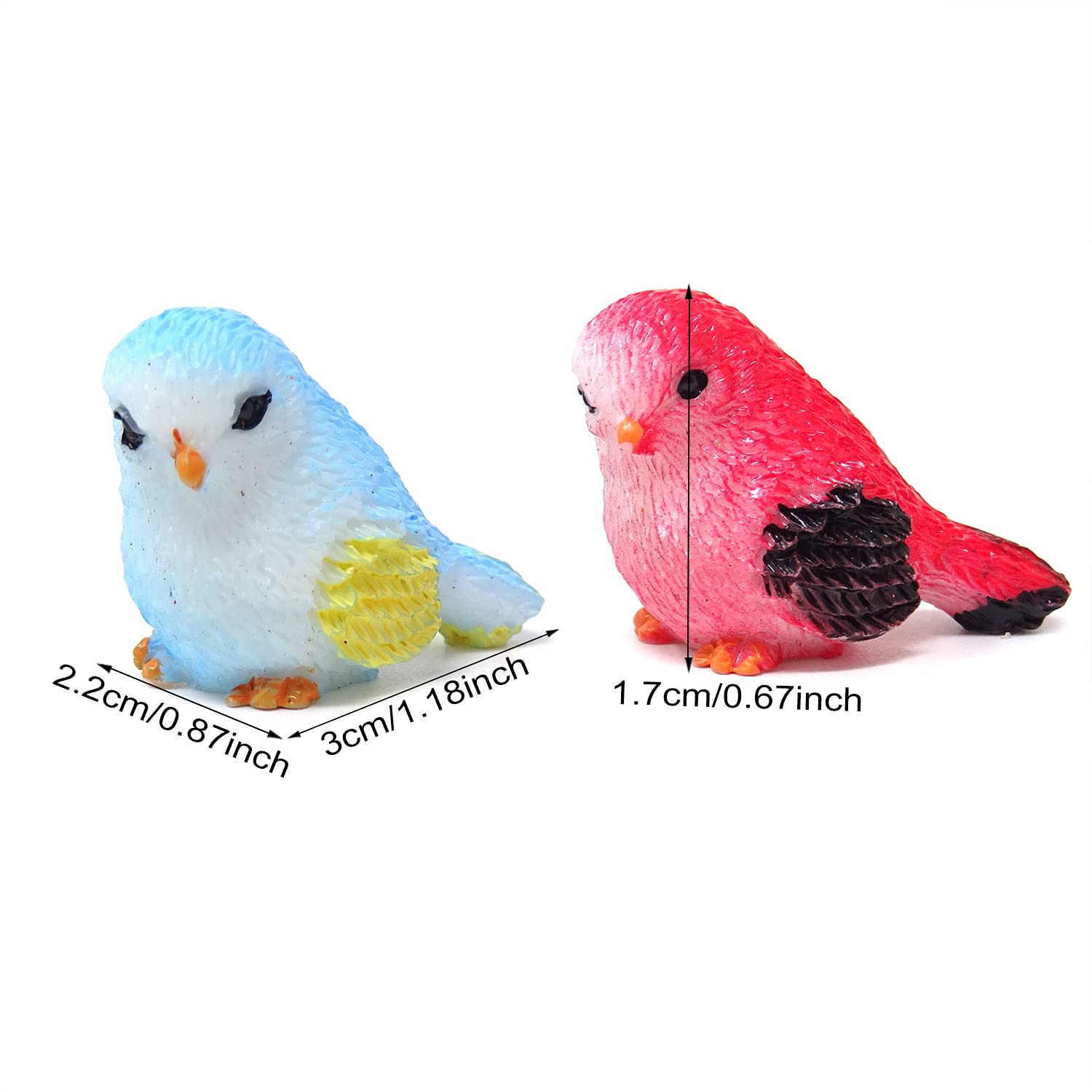 Honbay tiny resin bird figurine ideal for cake toppers and terrariums