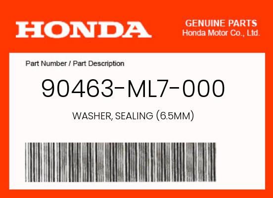 Honda 90463-ML7-000 washer side view shows proper spacing