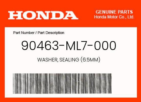 Honda 90463-ML7-000 washer side view shows proper spacing